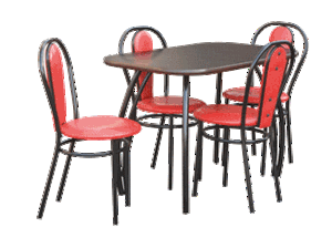 Obrazek Zestaw Refleks stół i 4 krzesła metalowe